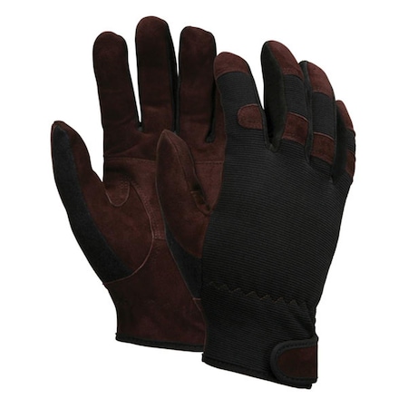 Eat-In Multi-Task Black &amp; Brown Economy Leather Glove; Medium EA1116519